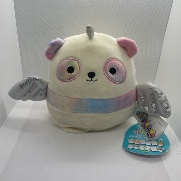 Kellytoy Squishmallow Flip-A-Mallow Hudson Unicorn & Pei Panda Multicolor 5" NWT - Picture 2 of 3